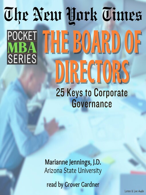 Title details for The Board of Directors by Marianne Jennings, J.D. - Available